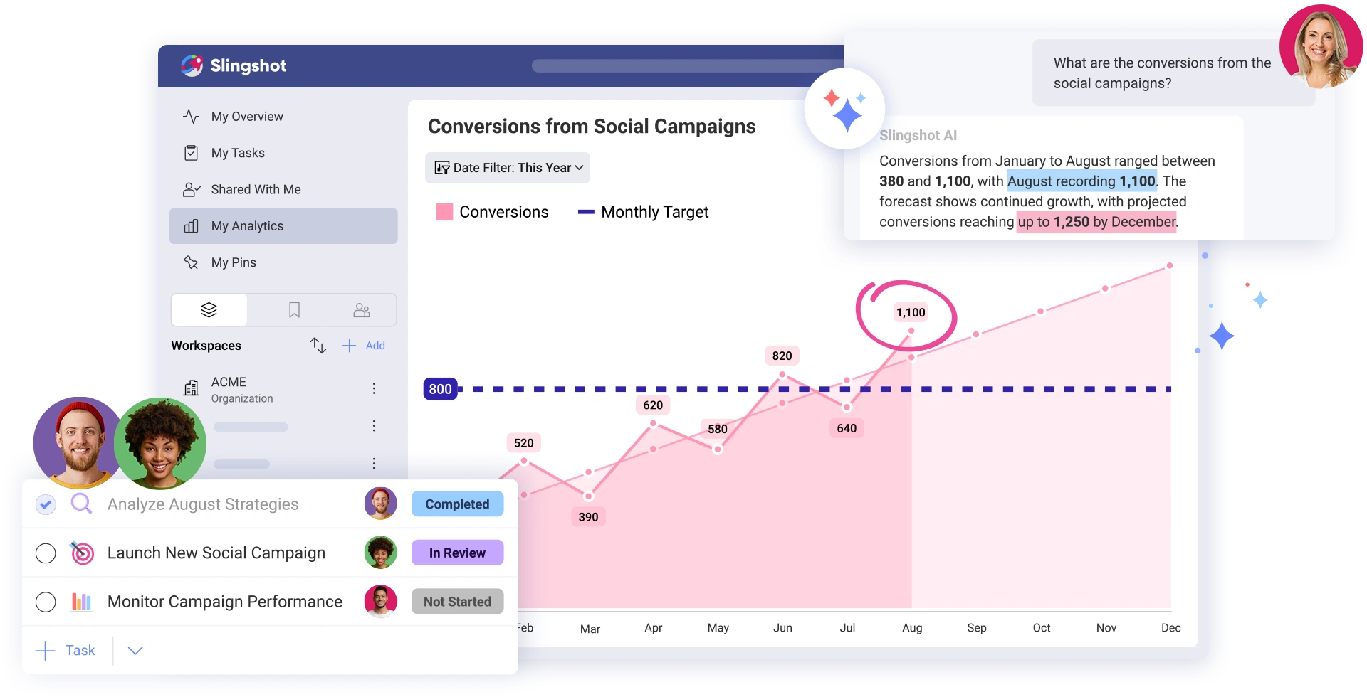 Slingshot all-in-one platform dashboard view