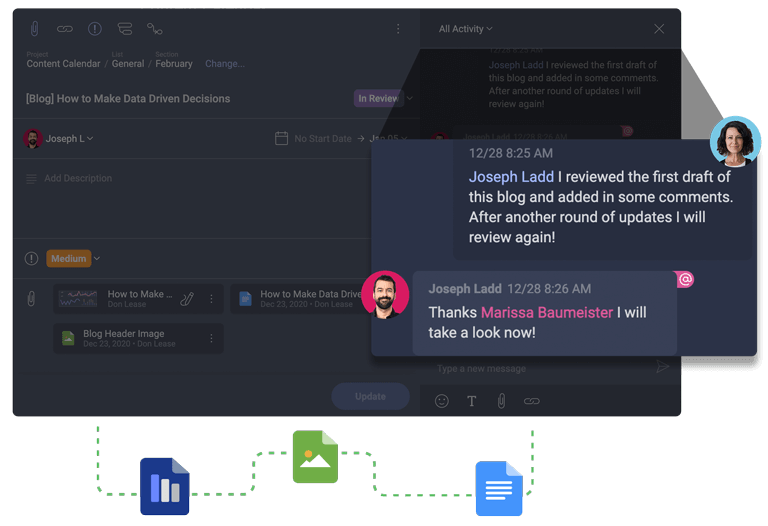 Content docs in one location, along with chat communication all within Slingshot Content docs and metrics in one central location, within Slingshot. Chat communication to stay connected.